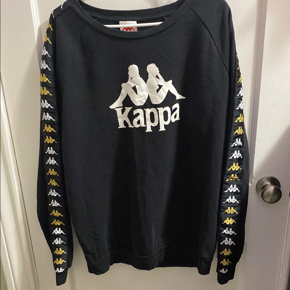 Kappa Black Sweatshirt with Gold and White Logo